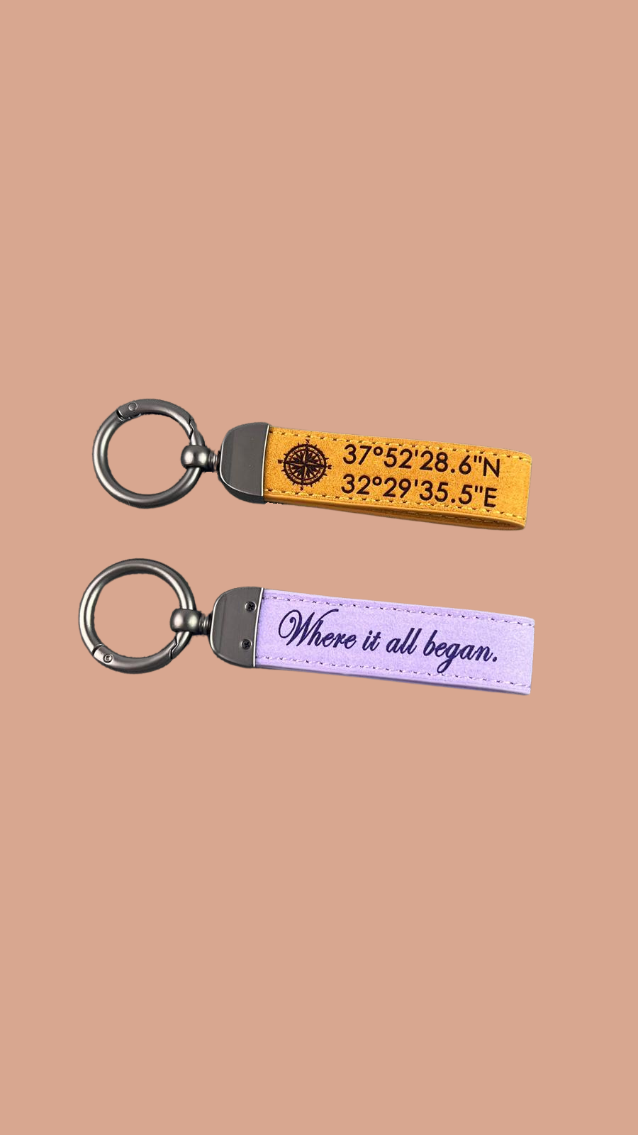 Personalized leather keychain