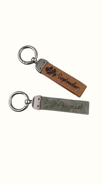 Birth Flower Keychain – Personalized Birthday Gift