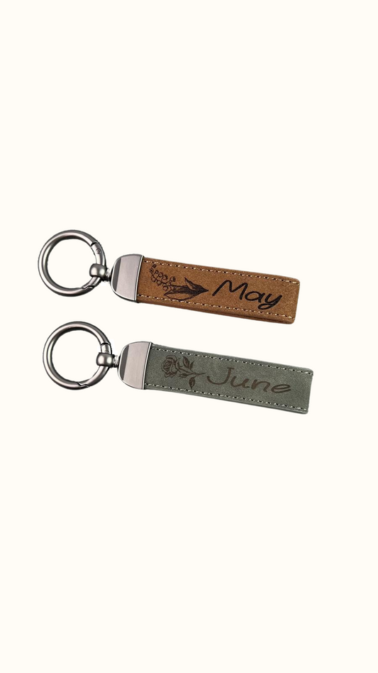 Birth Flower Keychain – Personalized Birthday Gift