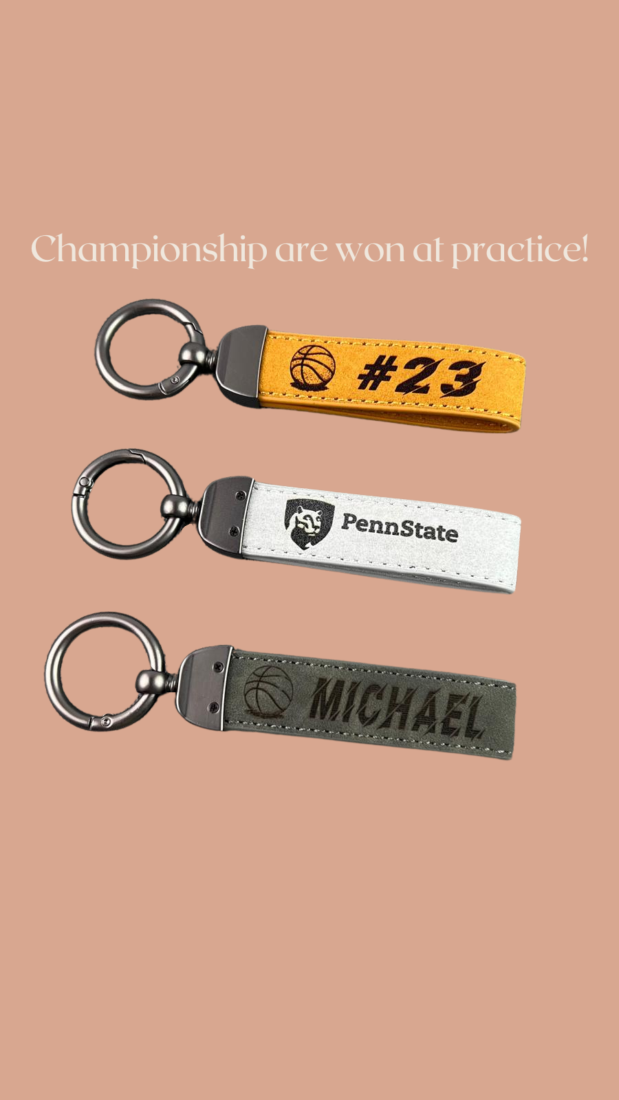 Leather Basketball Keychain