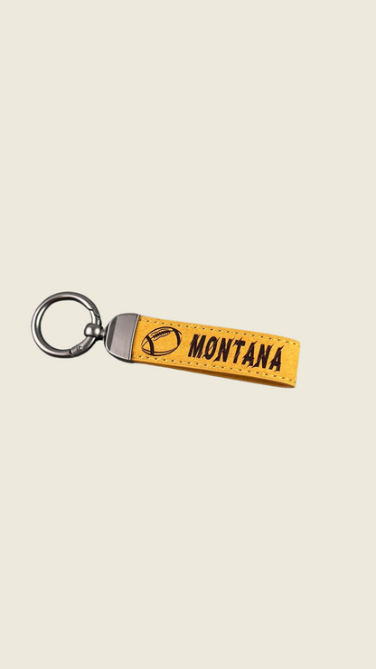 Personalized Football Keychain – Custom Engraved Leather Sports Gift