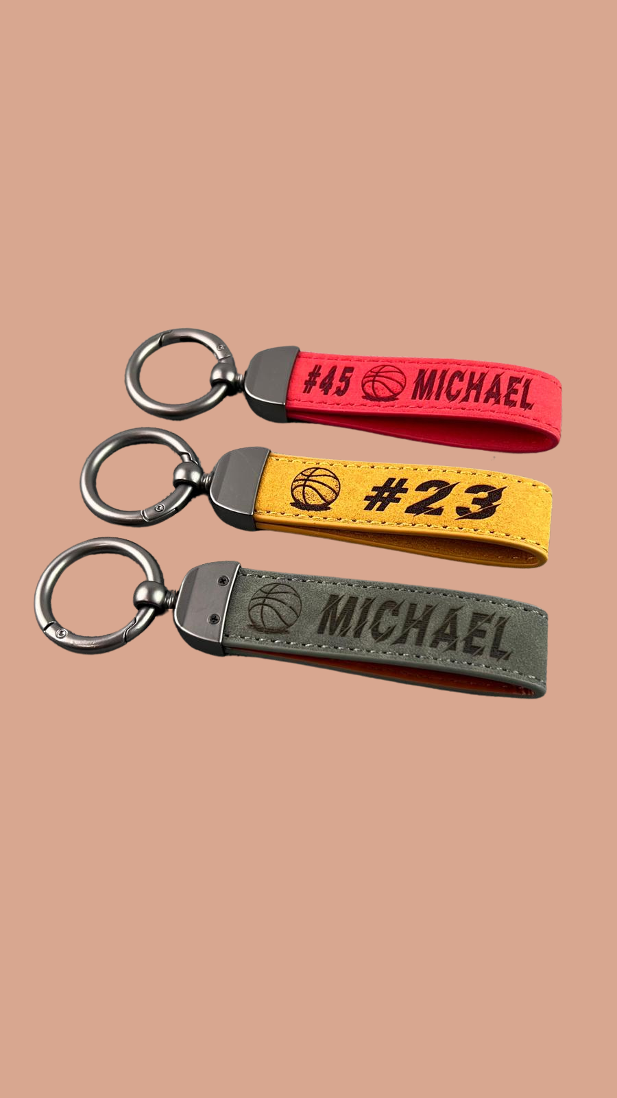 Leather Basketball Keychain