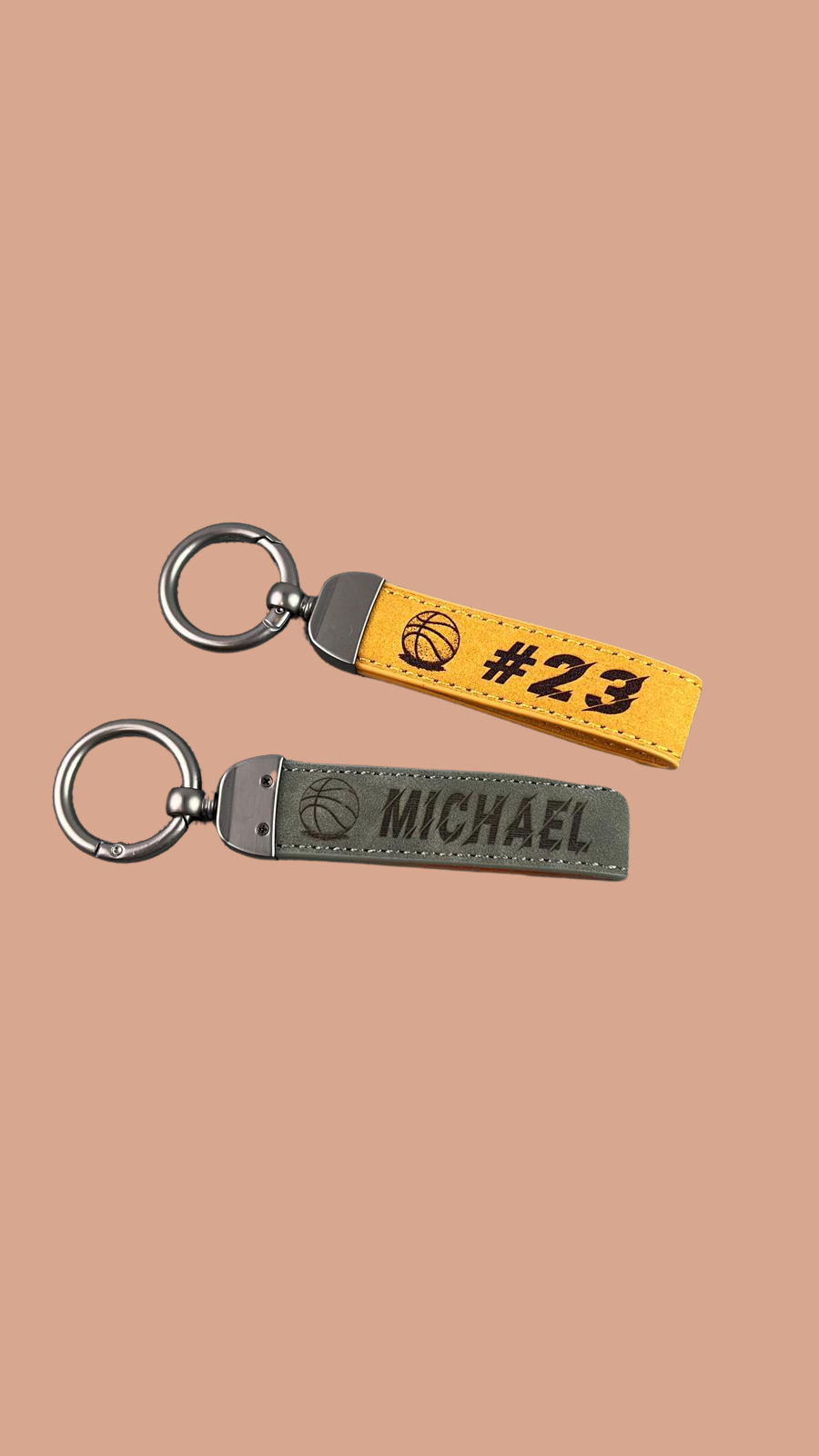 Leather Basketball Keychain