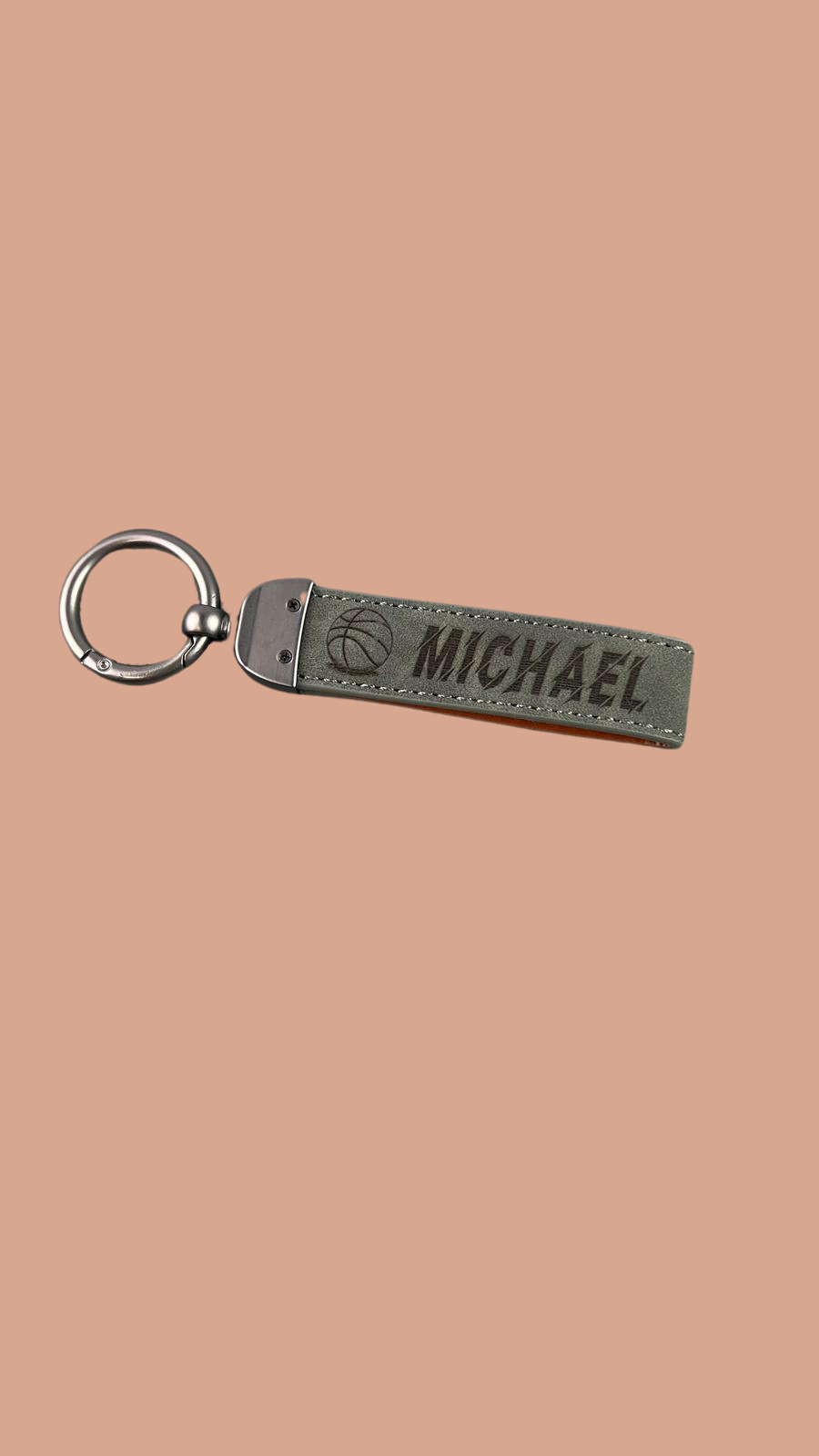 Leather Basketball Keychain