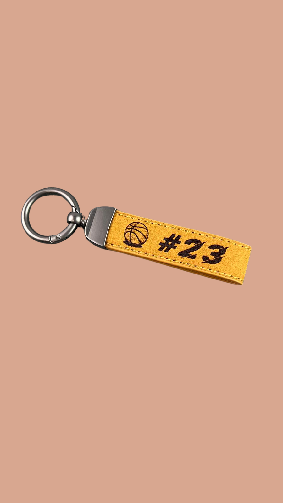 Leather Basketball Keychain