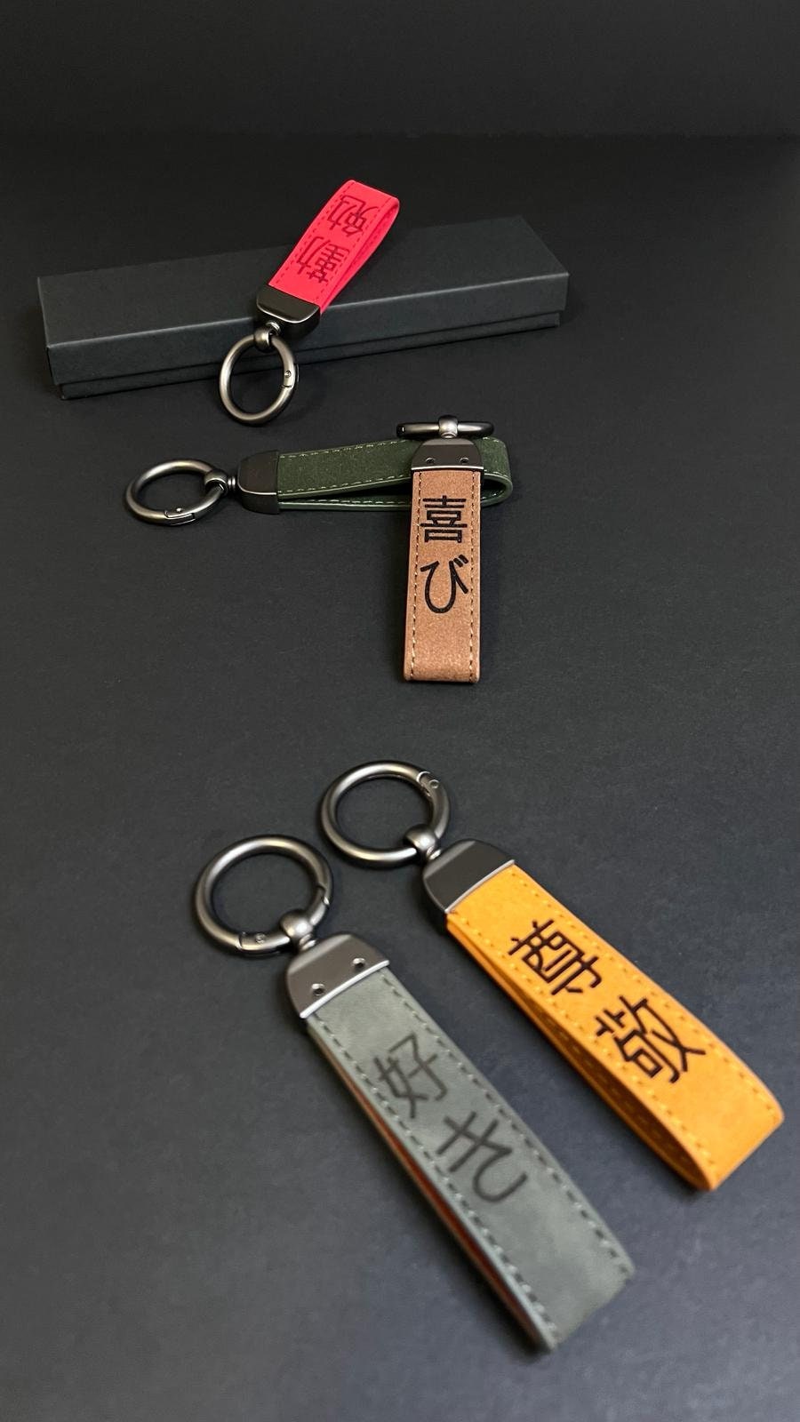 Japanese Script customized keychain Stylish gift for her Meaningful customization gift for him Custom Script Asian Style calligraphy idea