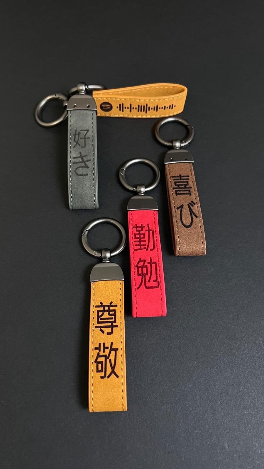 Japanese customized keychain Calligraphy Playlist gift for her Calligraphy gift for him Custom Calligraphy Asian Script Letter gift idea for