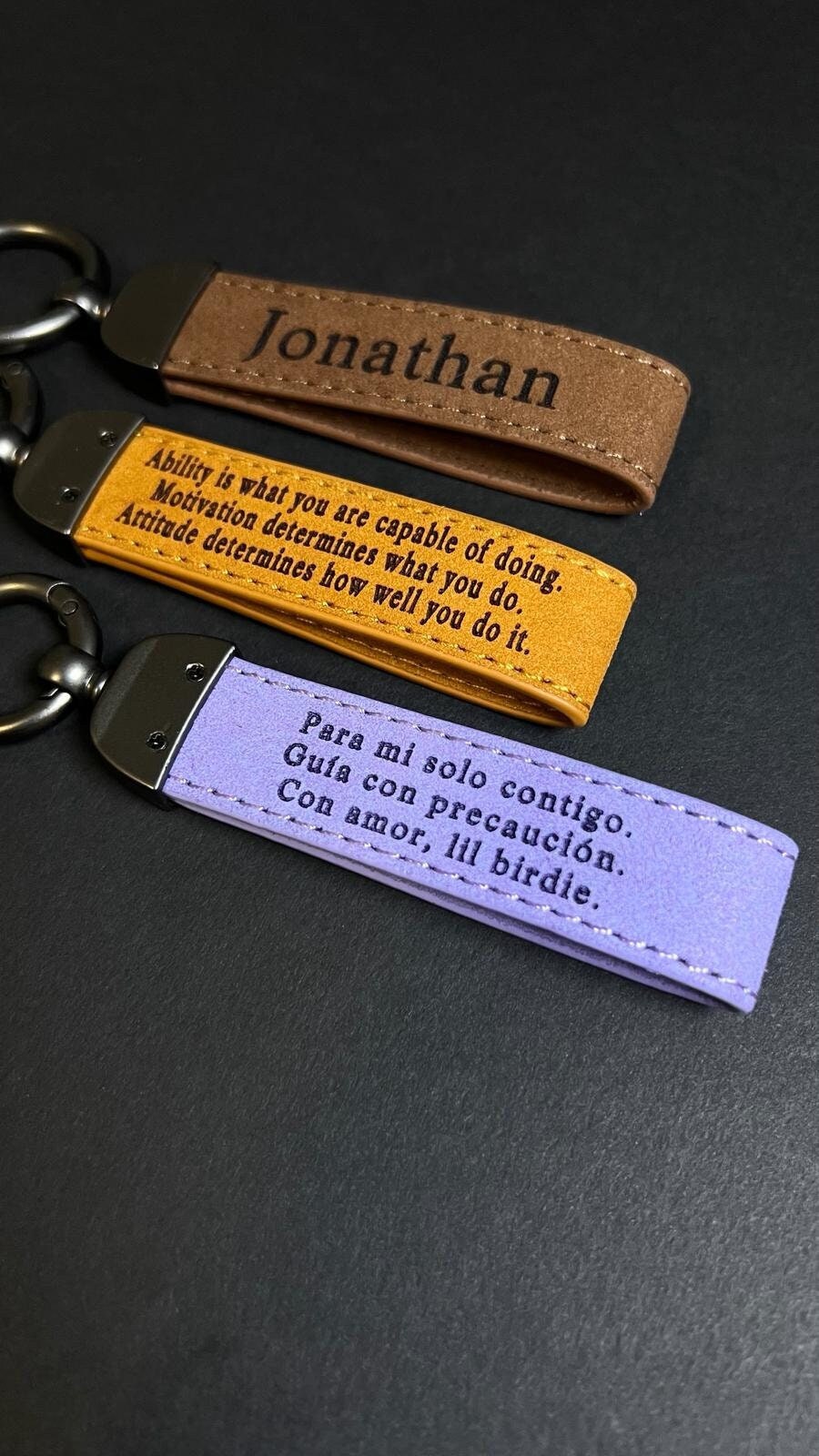 Personalized Accessory For Her Customized Keychain with Love Message For Him Quote In Spanish For Latina Español Quote Regalo idea Nuevo