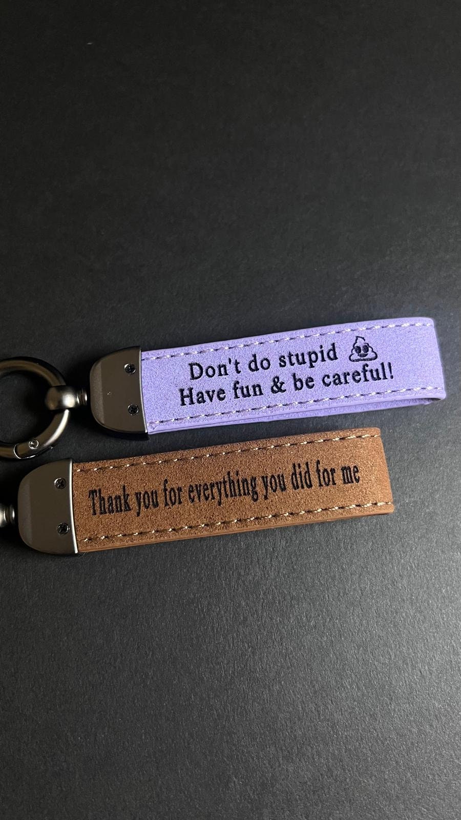 Don't Do Stupid Shit Keychain Personalized Leather Keychain With Coordinates Compass Keychain Accessory Customized Compass Leather Keychain