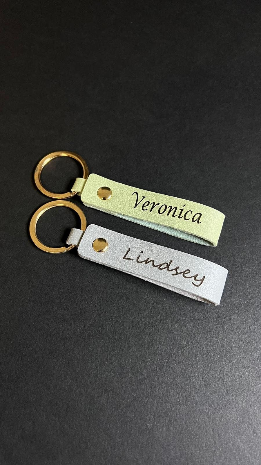 Minimalist Keychain Gift For Him Personalized Leather Accessory For Her Gift With Customization On Accessory Show Love With a Gift For Daddy