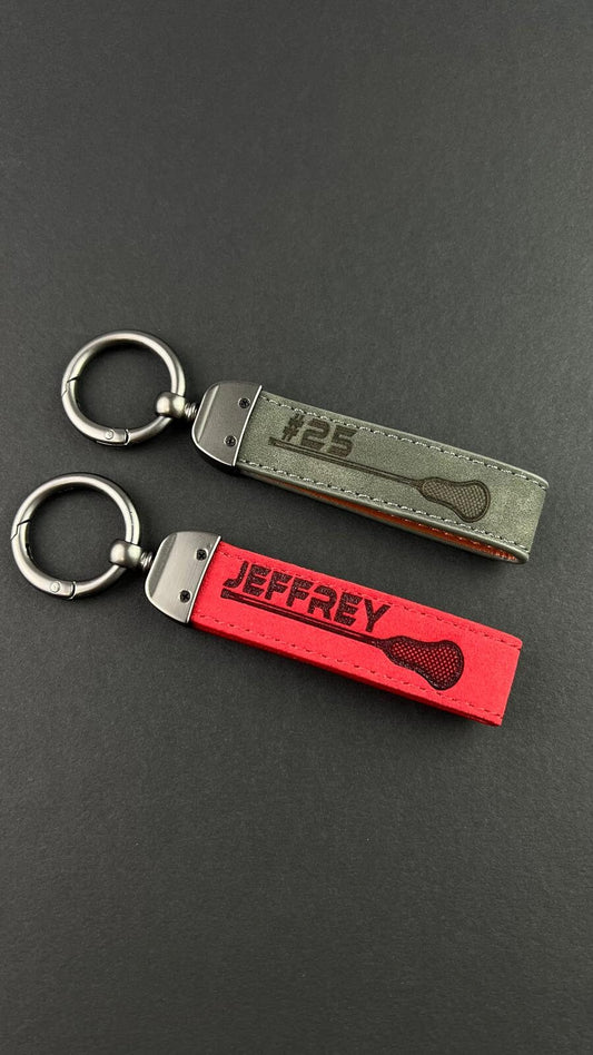 Lacrosse Stick Logo Personalized Keychain Lax Life Lacrosse Sports Team Logo Gift Lacrosse Sticks Acessory Custom Leather Lacrosse Keychains