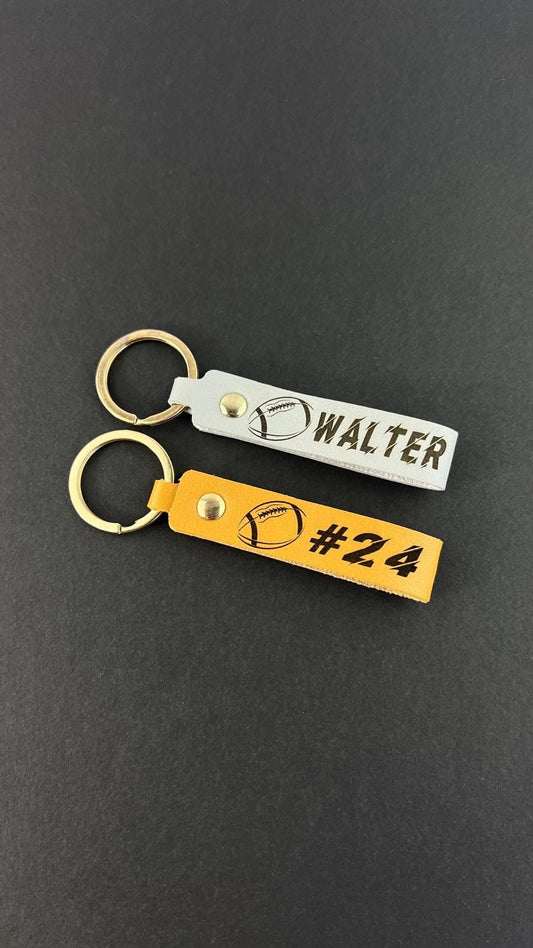 Personalized Football Keychain Christmas Slim Keychain Custom Logo Team Keychains Leather Keychain Accessory Cute Small Gift Idea