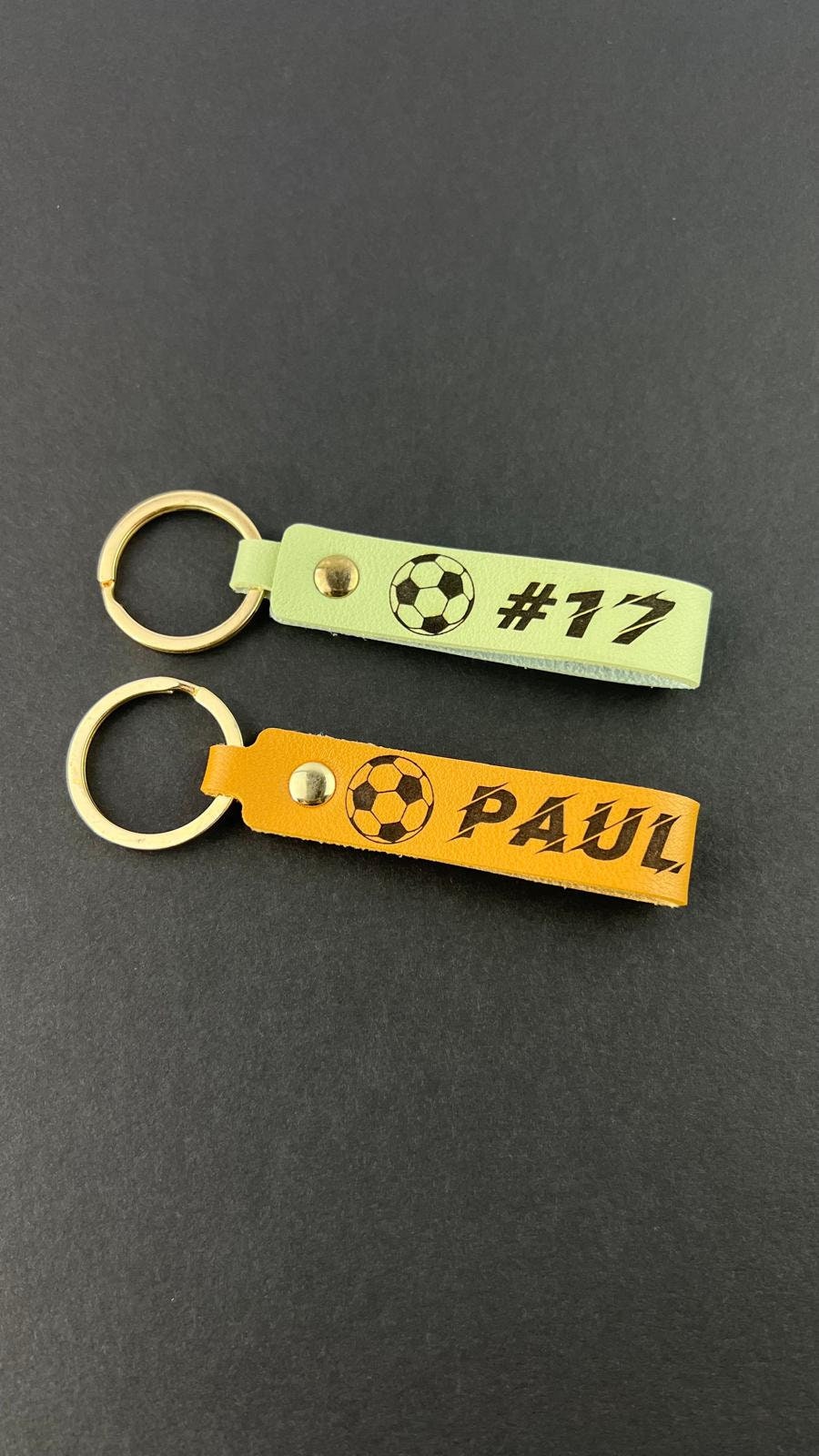 Soccer Logo Keychain Gift Christmas Soccer Keychain Personalized Leather Apparel Custom Team Logo Sports Gift Seconds Sale Soccer Players