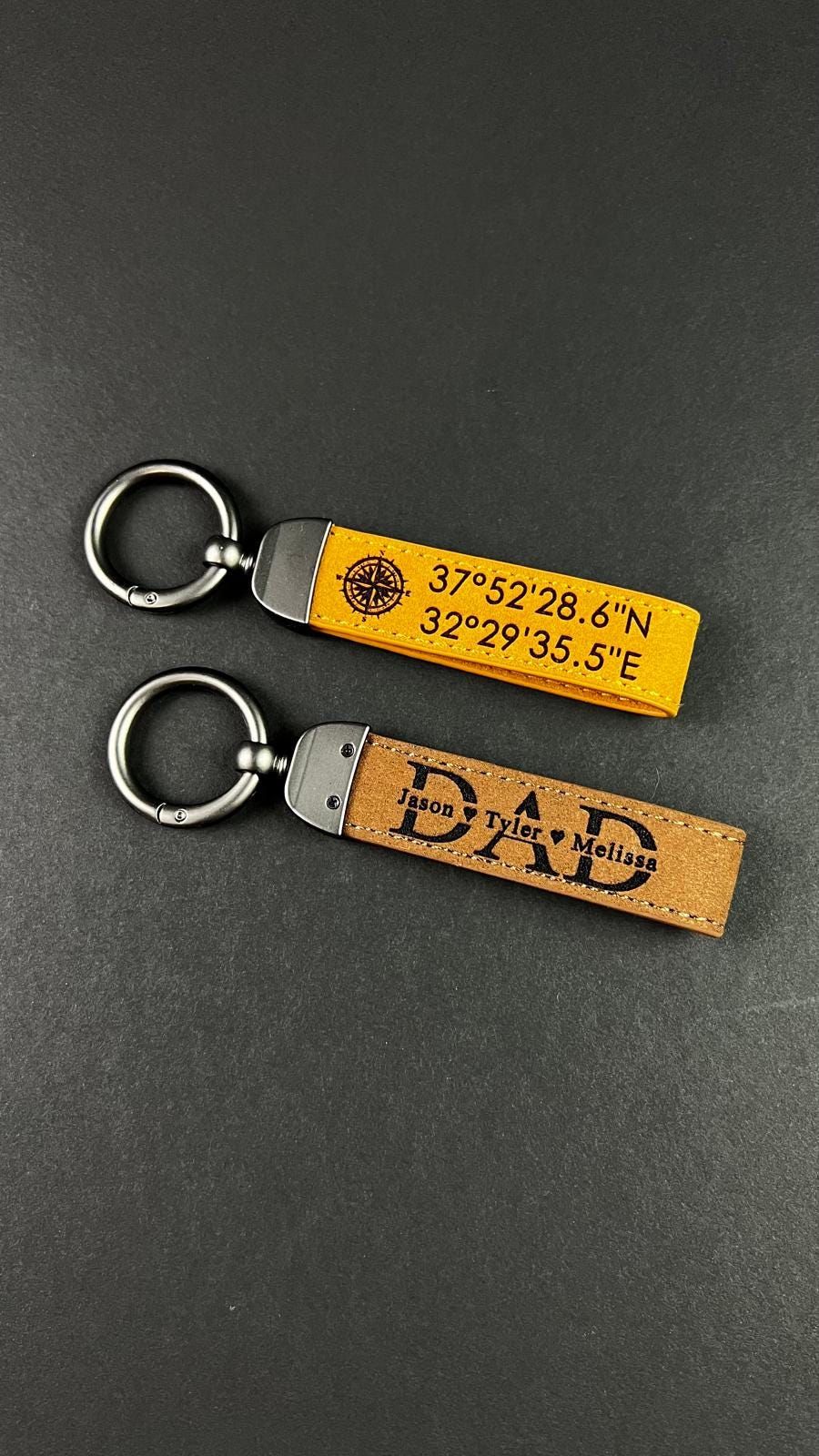 Papa Gift Keychain Personalized Father Item Customized Grandfather Keychain Show Love Cute Gifts For New Year Family Gathering Pawpaw Keyfob