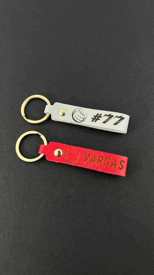 Volleyball Personalized Leather Keychain Christmas Gift Volleyball Mom Coach Accessory Customized Volleyball Team Logo Women Volleyball Leag