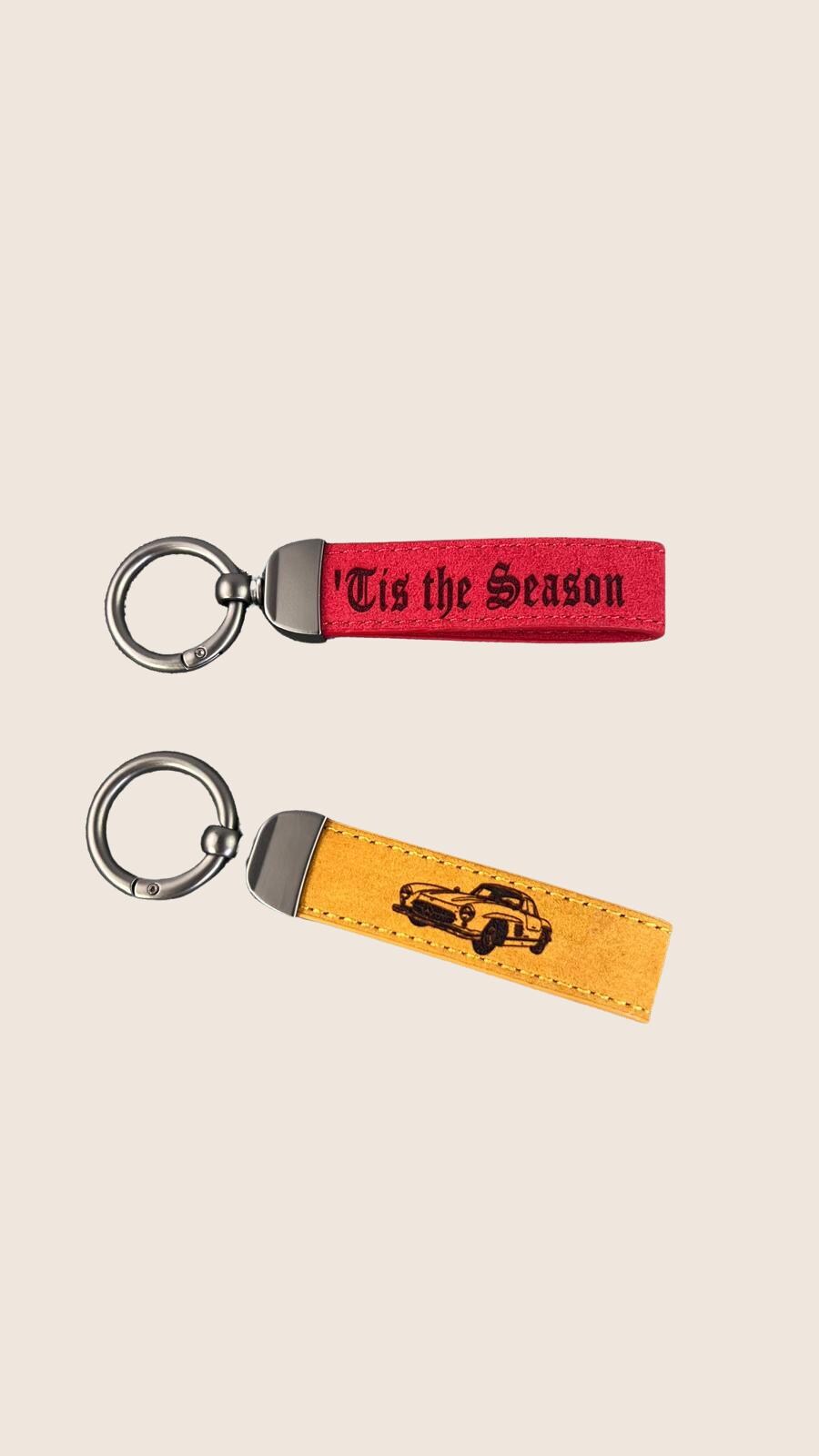 Customized Leather Keychain Gift Best Seller Christmas Apparel Seconds Sale Personalized Logo Name Initials Quote Gift High Quality Material