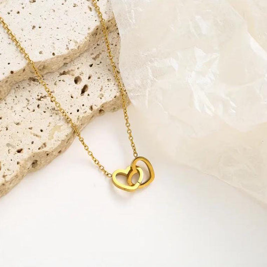 Sterling Silver 18K Gold Plated Heart Buckle Women Necklace Wedding Birthday Anniversary Wife Girlfriend Treat Attractive and Cute Accessory