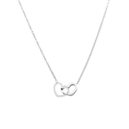 Sterling Silver 18K Gold Plated Heart Buckle Women Necklace Wedding Birthday Anniversary Wife Girlfriend Treat Attractive and Cute Accessory